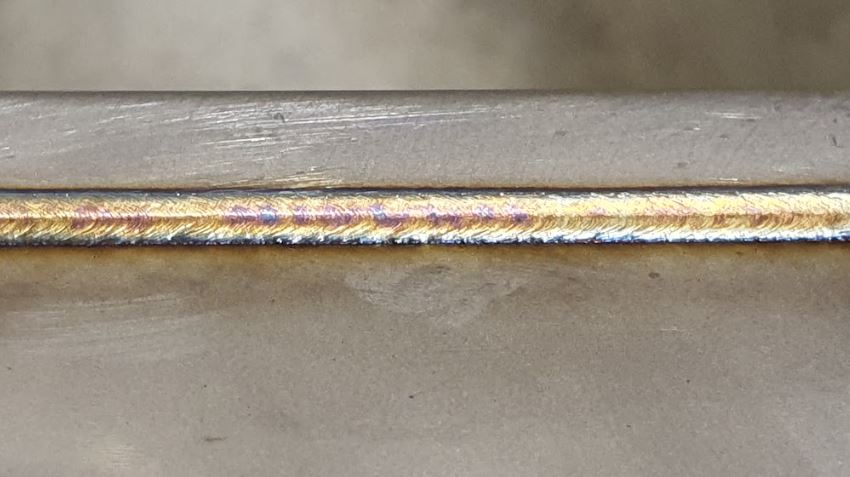 Neat laser weld on stainless steel 1.2mm with minimal staining